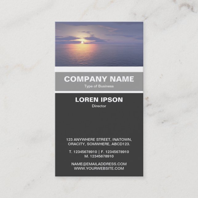 Vertical Banded - Sunrise/Sunset Business Card (Front)