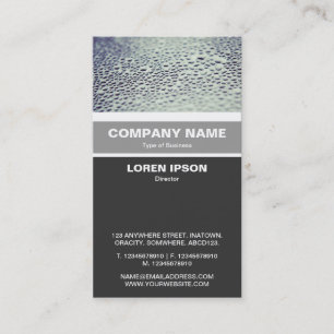 Vertical Banded - Water Droplets on Glass 01 Business Card