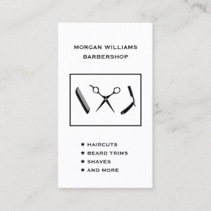 Vertical Barber Barbershop Hair Shave Social Media Business Card