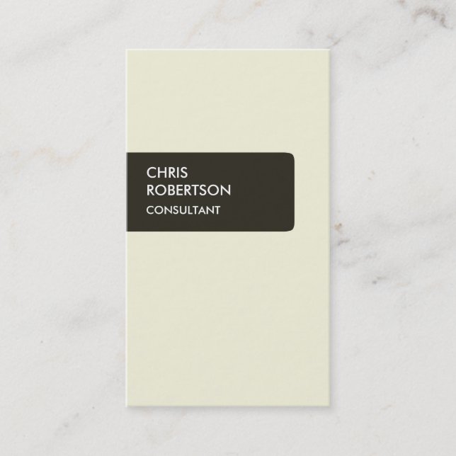 Vertical Beige Colour Attractive Business Card (Front)
