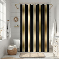 Vertical Black And Gold Stripes White Background