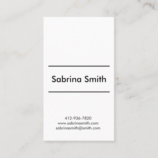 Vertical black and grey minimalist business card (Front)