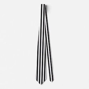 Vertical Black and White Referee Stripes Tie