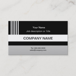Vertical Black and White Stripes Business Card