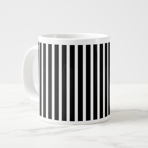 Vertical Black and White Stripes Large Coffee Mug