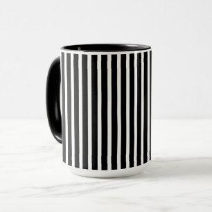 Vertical Black and White Stripes Mug