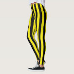 Vertical Black and Yellow Stripes Leggings<br><div class="desc">Abstract digital art of vertical black and yellow stripes</div>
