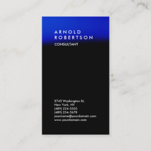 Vertical Black Blue Trend Consultant Business Card