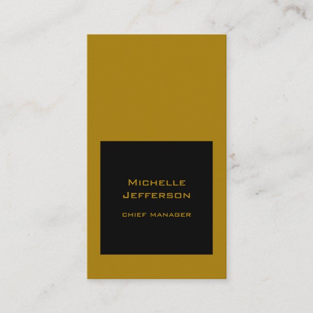 Vertical Black Gold Colour Modern Stylish Trendy Business Card (Front)