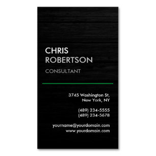 Vertical Black Grey Attractive Magnetic Business Card
