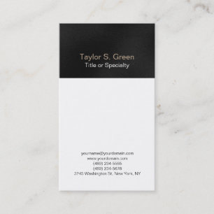 Vertical black grey white professional modern business card