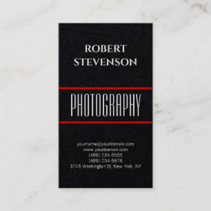 Vertical Black Photo Artist Modern Minimalist Business Card