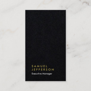 Vertical black professional plain modern business card