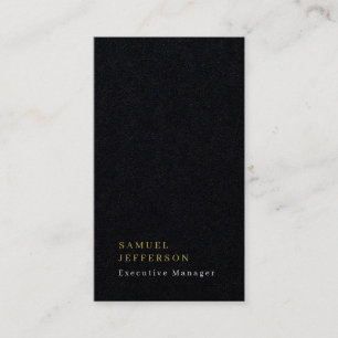 Vertical black professional plain modern business card