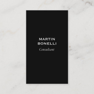 Vertical Black Standard Modern Business Card