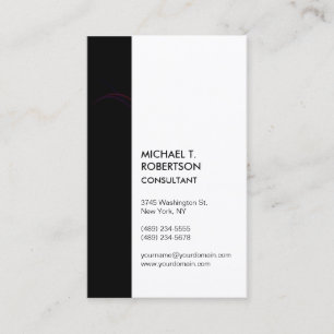 Vertical Black Stripe White Modern Stylish Amazing Business Card