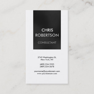 Vertical Black White Grey Attractive Business Card