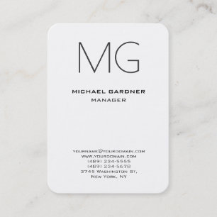 Vertical black white monogram creative unique business card
