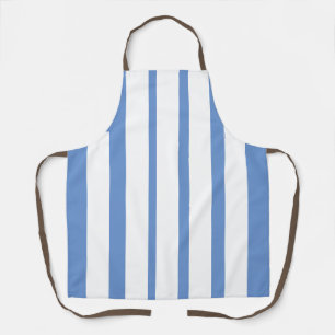 Vertical Blue And White Stripes Apron