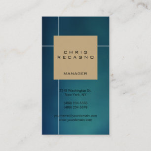 Vertical Blue Beige Stripe Unique Business Card