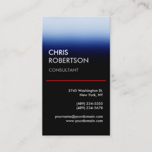 Vertical Blue Black Attractive Business Card