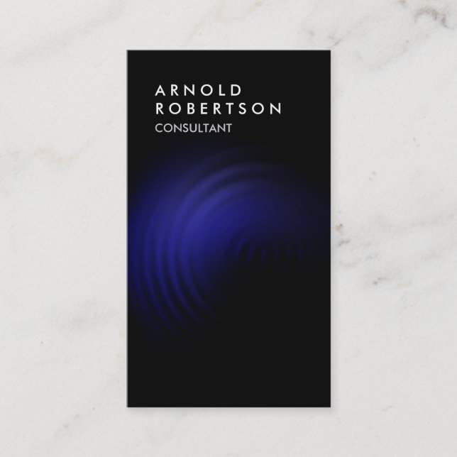 Vertical Blue Black Quality Trendy Business Card (Front)