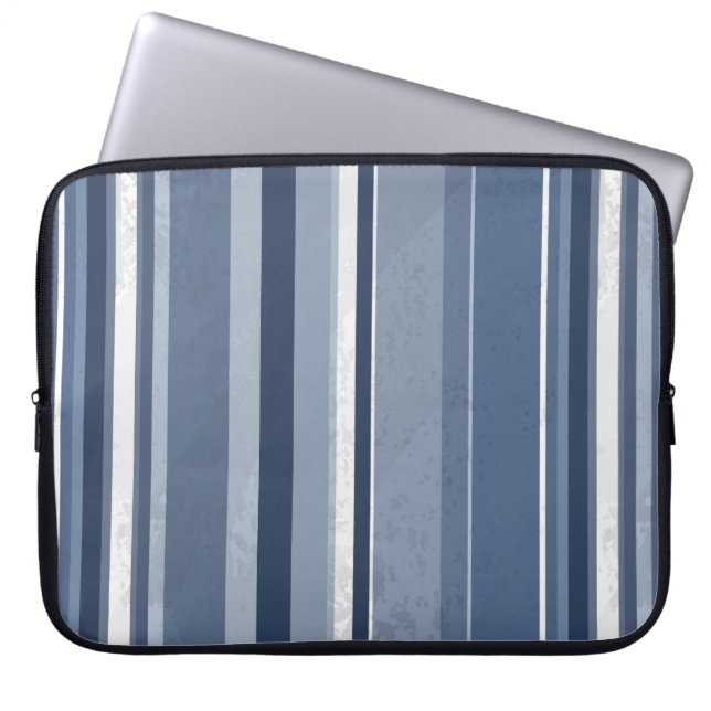 Vertical Blue Stripes Laptop Sleeve (Front)