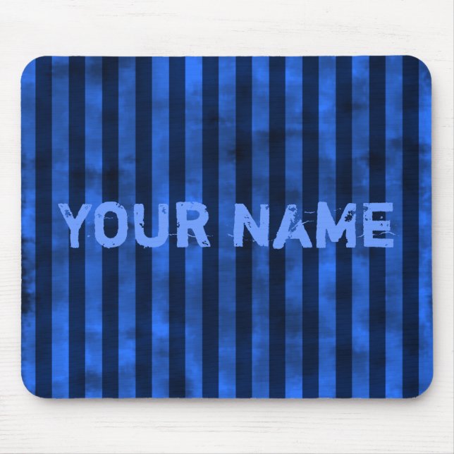Vertical blue stripes mouse mat (Front)