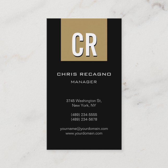 Vertical Browny Beige Stripe White Business Card (Front)
