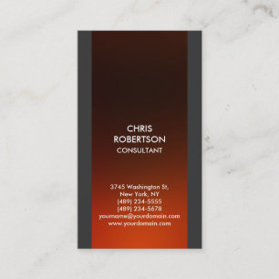 Vertical Browny Red Orange Grey Business Card