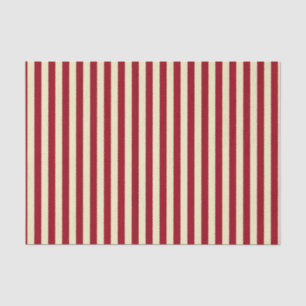Vertical Burgundy and Cream Stripes Tissue Paper