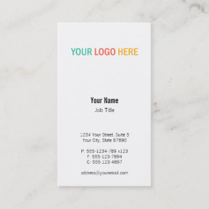 Vertical business logo custom product photo business card