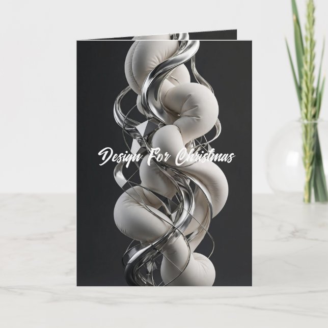 Vertical Chrome Twist - Premium 3D Abstract  Card (Front)