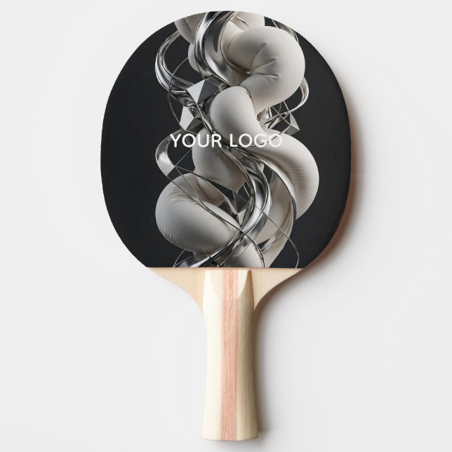 Vertical Chrome Twist - Premium 3D Abstract Ping Pong Paddle (Front)