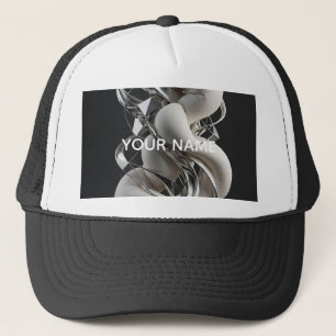 Vertical Chrome Twist - Premium 3D Abstract Trucker Hat