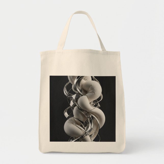 Vertical Chrome Twist - Premium 3D Tote Bag (Front)
