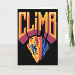 Vertical Climb Rock Climbing Silhouette Card