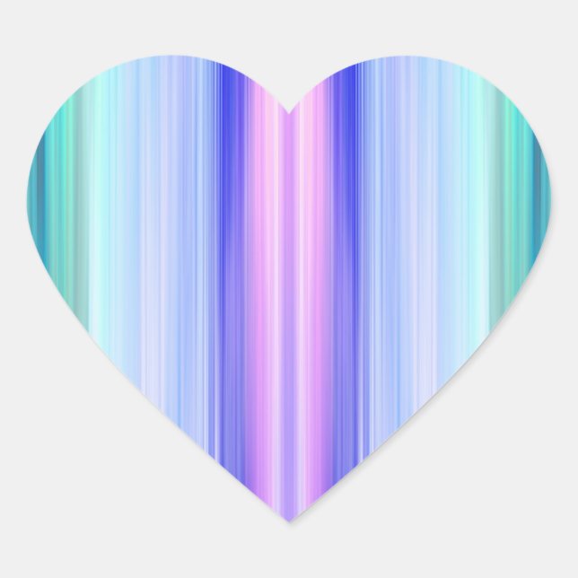Vertical Colour Stripes Heart Sticker (Front)