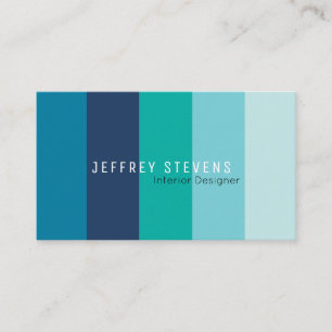 Vertical colourful stripe pattern blue green edit business card