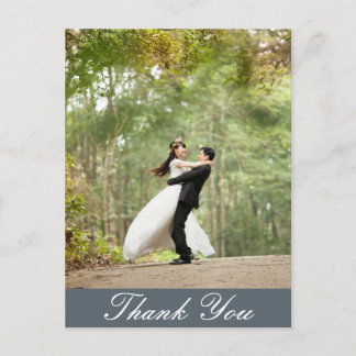 Vertical Custom Wedding Photo Thank You Postcard