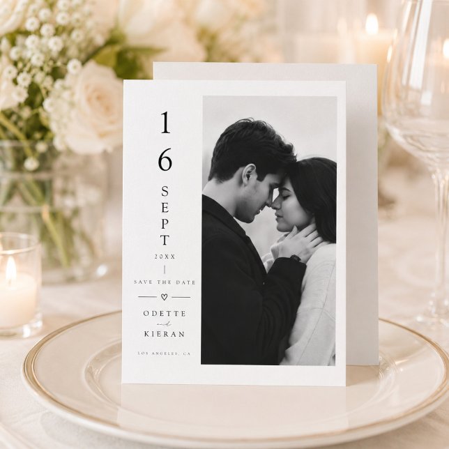 Vertical Date Wedding Save The Date Card. (Creator Uploaded)