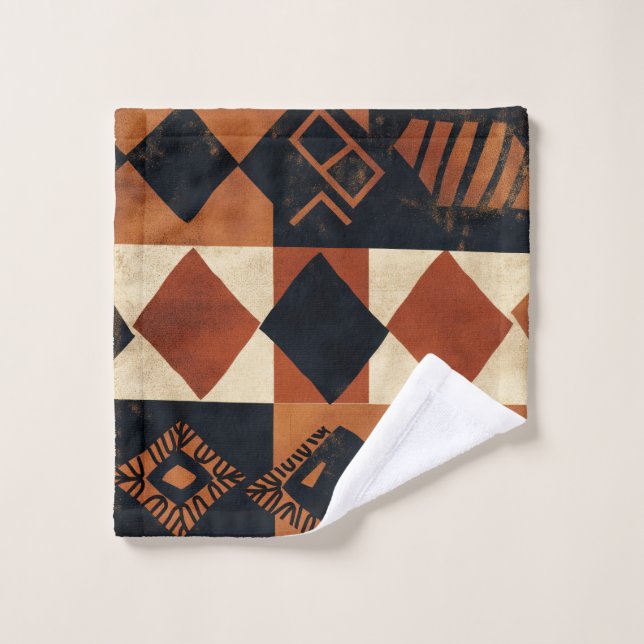 Vertical design with African elements Bath Towel Set (Wash Cloth)