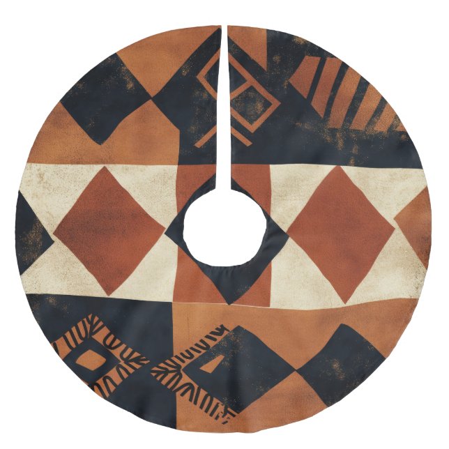 Vertical design with African elements Brushed Polyester Tree Skirt (Front)