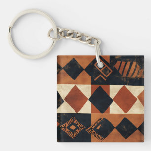 Vertical design with African elements Key Ring