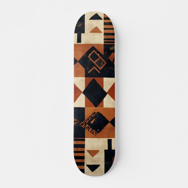Vertical design with African elements Skateboard (Front)