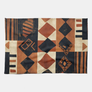 Vertical design with African elements Tea Towel