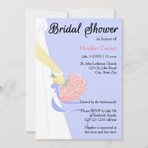 Vertical Dress & Bouquet -Bridal Shower Invitation