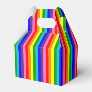 Vertical Eight Stripe Rainbow Pride Flag Favour Box