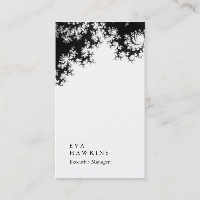 Vertical elegant impressive floral pattern plain business card (Front)