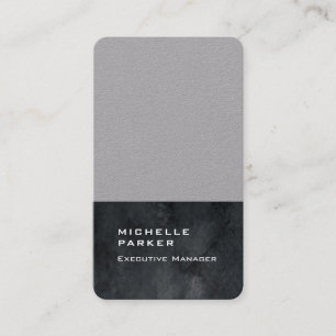 Vertical elegant modern plain grey black business card